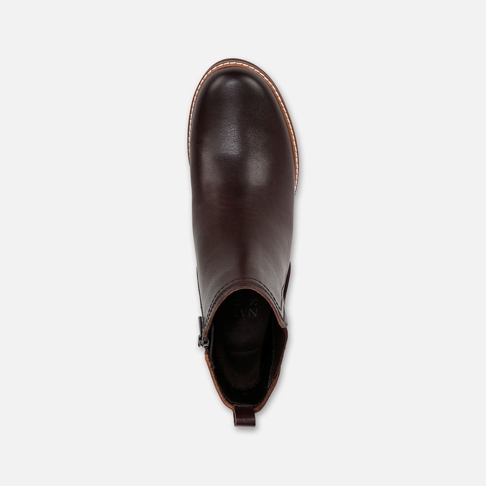 NEW Naturalizer Darry Bootie Dark Brown Leather Waterproof Ankle Boots 12W - Picture 6 of 7